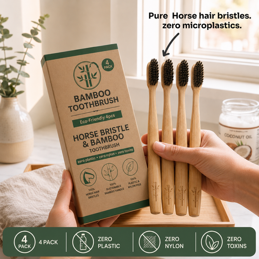 Natural Horse Bristle & Bamboo Toothbrush